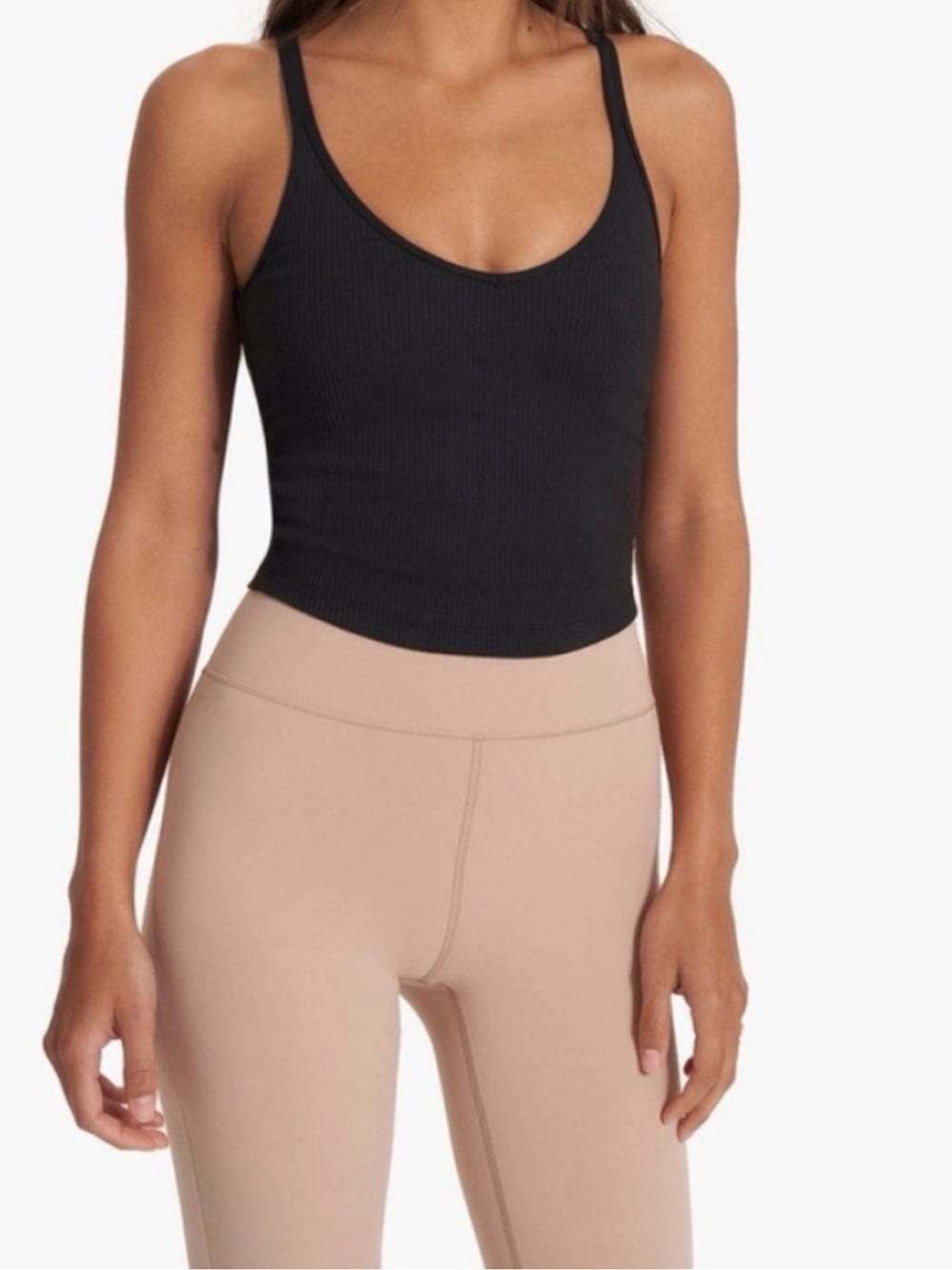 VUORI Rib Crop Tank Black Size XS